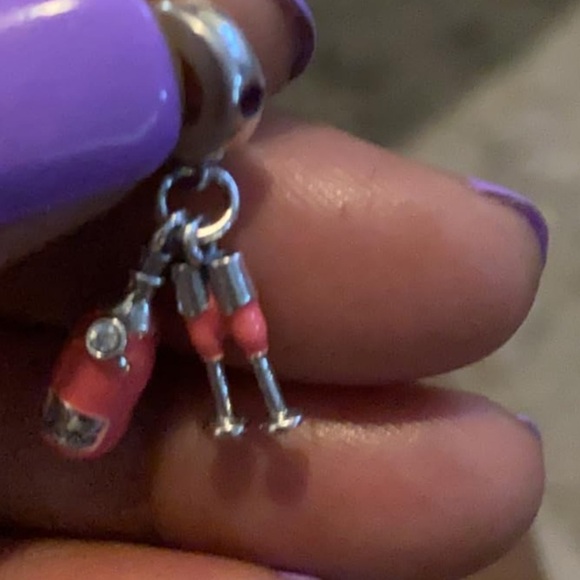So cute Pink Champagne silver charm for your Pandora bracelet - Picture 3 of 3